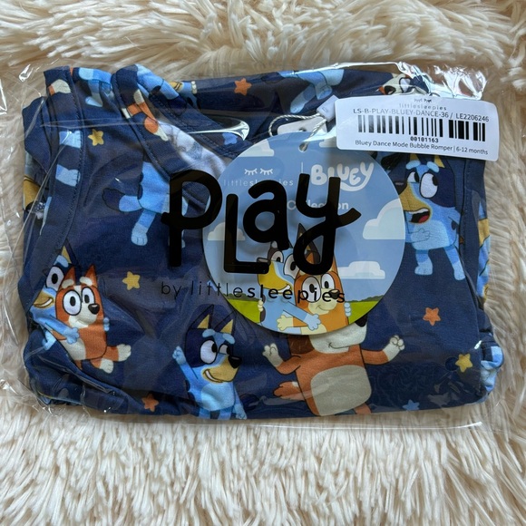Little Sleepies Bluey Bubble Romper 6/12 NWT